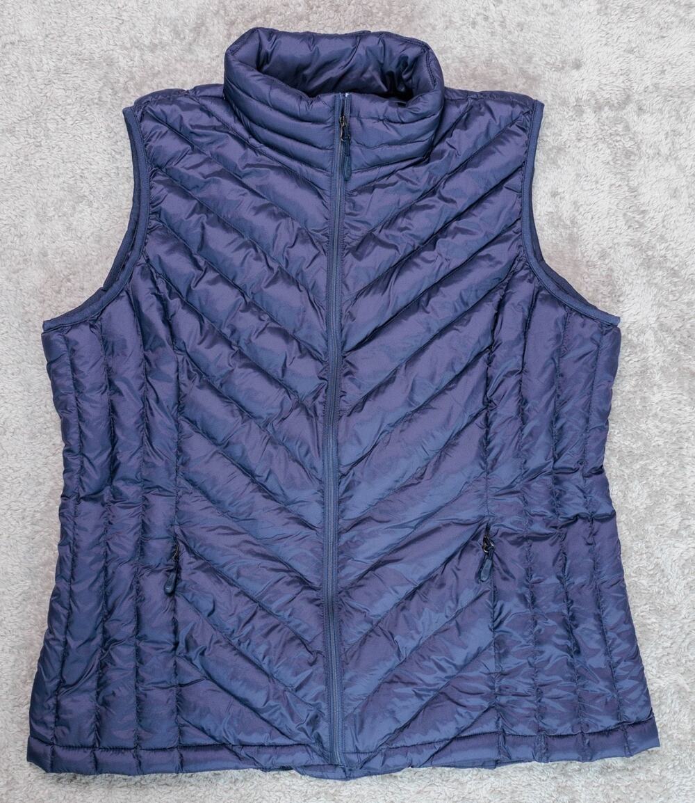 32 Degrees Heat Lightweight Packable Orion Blue Puffer Vest Womens Size L